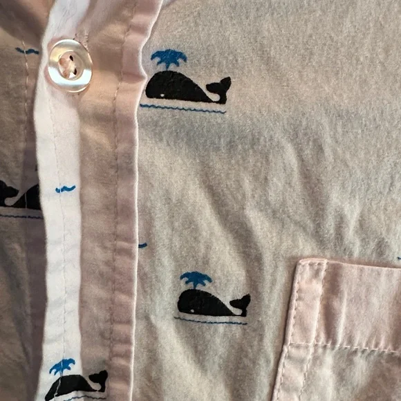 Men's Pink Whale Print Button Down Shirt - Picture 3 of 3